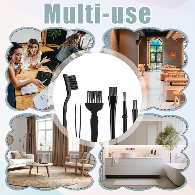 6 Pcs Small Cleaning Brushes for Tight Spaces Mini Electronics Cleaning Brush Household Parts Clean Accessories for Small Objects Humidifier Jewelry Keyboard Tool Kit - Image 7