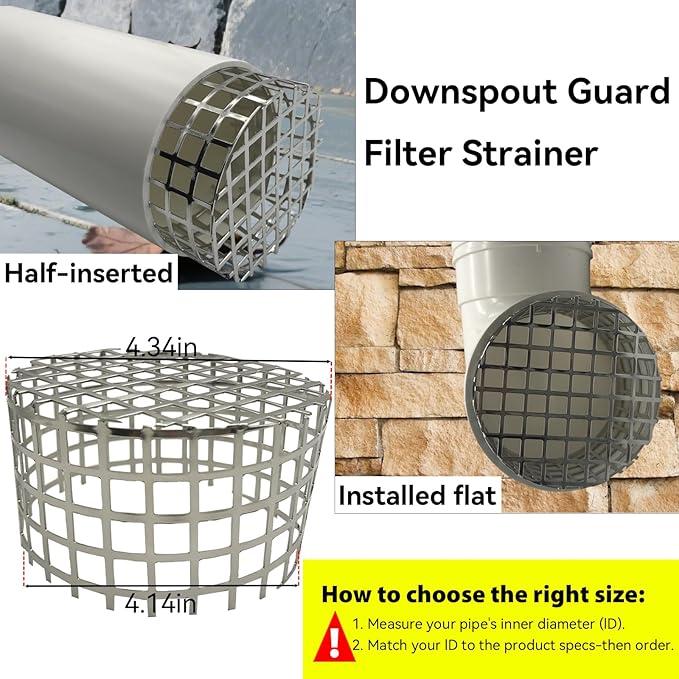 PVC Termination Mesh Vent Cover Cap, 304 Stainless Steel for 4.24" to 4.34" ID PVC Pipes – Furnace, Roof Vent, Exhaust Pipe Protector – Rustproof, Debris & Bird Guard – Conical Design for Max Airflow - Image 3