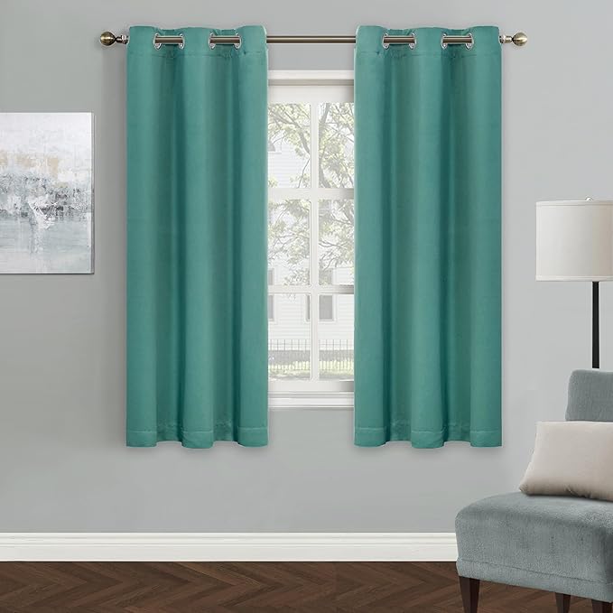 MYSKY HOME Bedroom Curtains 63 Inches Long Blackout Curtains for Living Room Teal Curtains for Kids Room Grommet Privacy Protect Room Darkening 1 Curtain Panel, 42 x 63 Inch, Teal by MYSKYHOME
