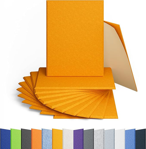 12 Pack Acoustic Panels Self Adhesive Sound Proof Foam, High Density Sound Acoustic Panel, 16X12X0.4 Inch 4:3 Rectangle Panels in Home, Office, Reccording Room, Studio,and more(Orange) by Amantech