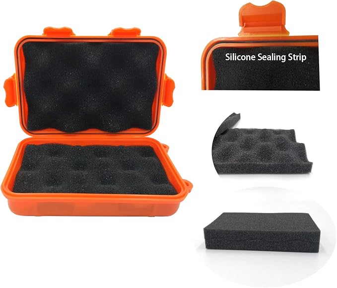Anti-Pressure Shockproof Container Box Plastic Dry Storage Box with Foam Floating Survivor Dry Case for Outdoors (Orange) by Unknown