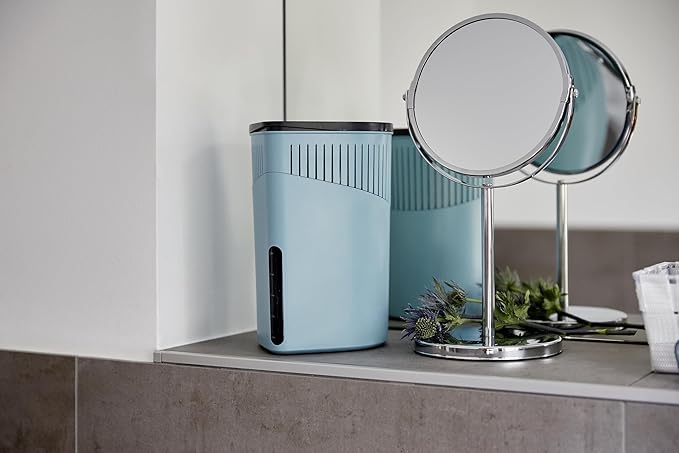 WENKO Portable Dehumidifier Drop Design, Compact and Rechargeable Dehumidifier for Bathroom, Closet, Bedroom, Garage, Covers up to 2800 Cubic Feet, 2.2 lbs, Turquoise, 5.9 x 9.1 x 5.9 in - Image 7