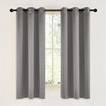 NICETOWN Room Darkening Cafe Satin Curtains for Small Windows, 42" Wide by 63" Long, 2 Panels, Chrome Gray, Grommet Privacy Blackout Drapes for Play Room by NICETOWN
