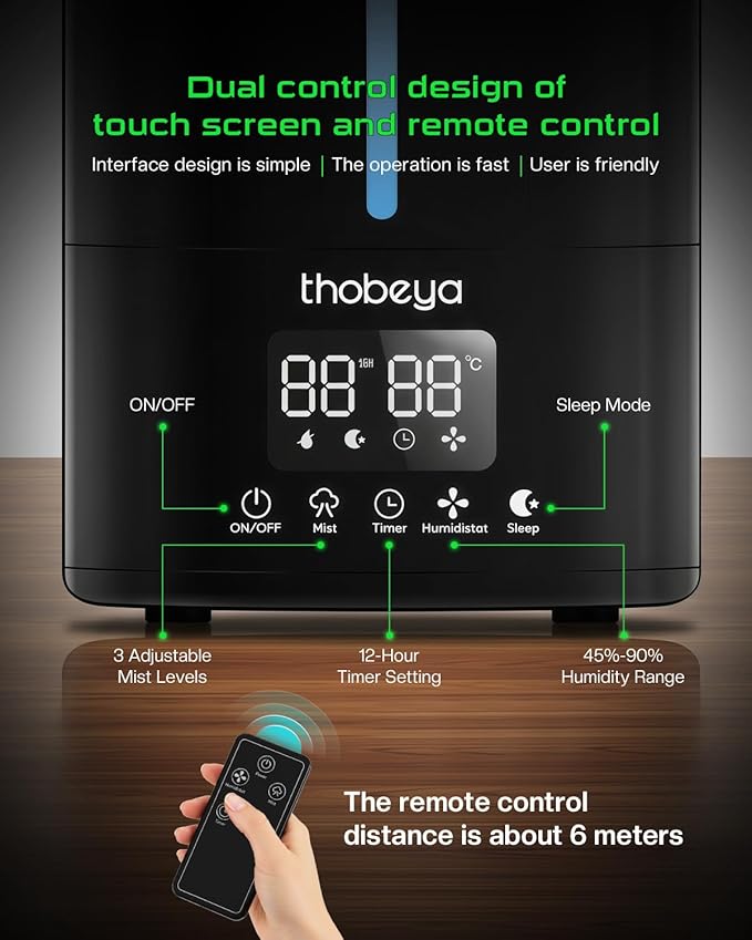1.32 Gal / 5L Reptile Humidifier Fogger, Timer Function, Humidifier for Amphibians for Bearded Dragons, Lizards, Geckos, Snakes, Tortoises, Reptile Mister with Remote Control, Adjustable Fog Volume - Image 8