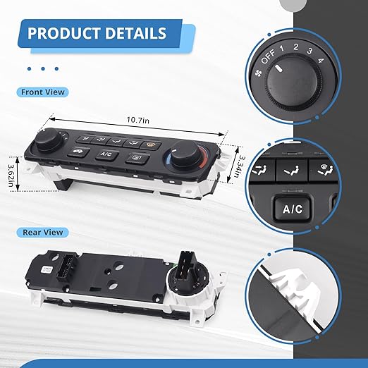 Heater A/C Control Switch,Front Climate Control Module Compatible with 2001 2002 Honda Accord Replace# 79600-S84-A21ZA, 79600-S84-A01ZA - Image 5