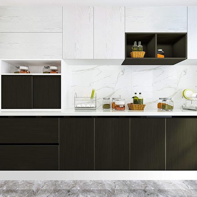 CRE8TIVE Bronze Black Stainless Steel Contact Paper Self Adhesive 24"x118" Wide Brushed Metallic Wallpaper Stick and Peel Rust Resistant Vinyl Roll for Kitchen Refrigerator Dishwasher Stove Appliances - Image 7