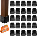 BAIPOK 36Pcs Square Chair Leg Floor Protectors, Chair Leg Protectors for Hardwood Floors, Furniture Sliders for Chair Legs, Felt Furniture Pads, Silicone Chair Leg Caps Covers, Small(Black) by BAIPOK