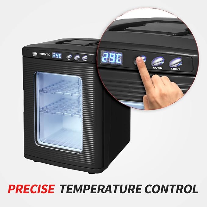 RYFT Incubators for Hatching Eggs, 25L Portable Reptile Scientific Lab Incubator with 5°C-60°C, 12V/110V Heating and Cooling for Small Reptiles (Black) - Image 2