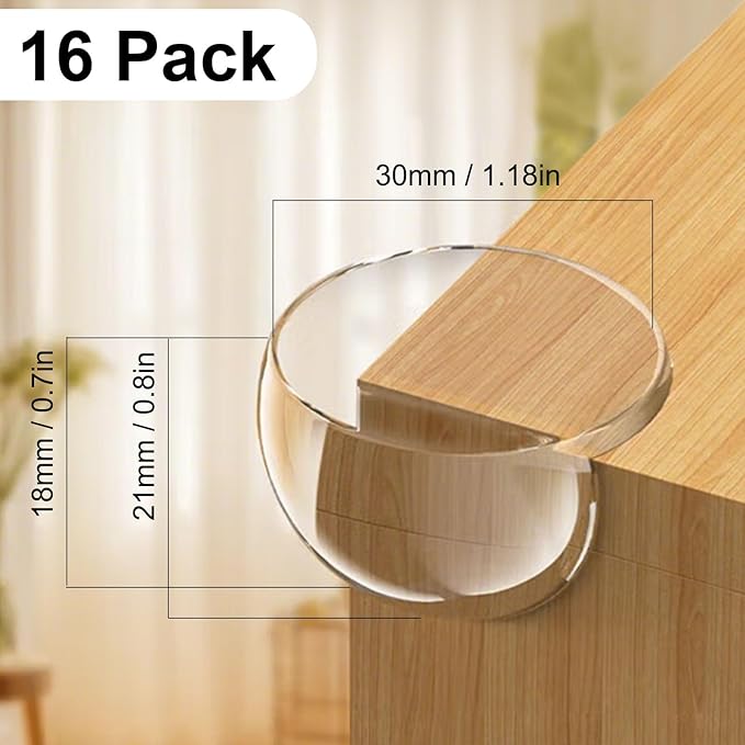 16 Pack Clear Corner Protectors for Furniture,Table Corner Protectors,Furniture Corner Guard & Edge Safety Bumpers for Table Edges & Sharp Corners - Image 2