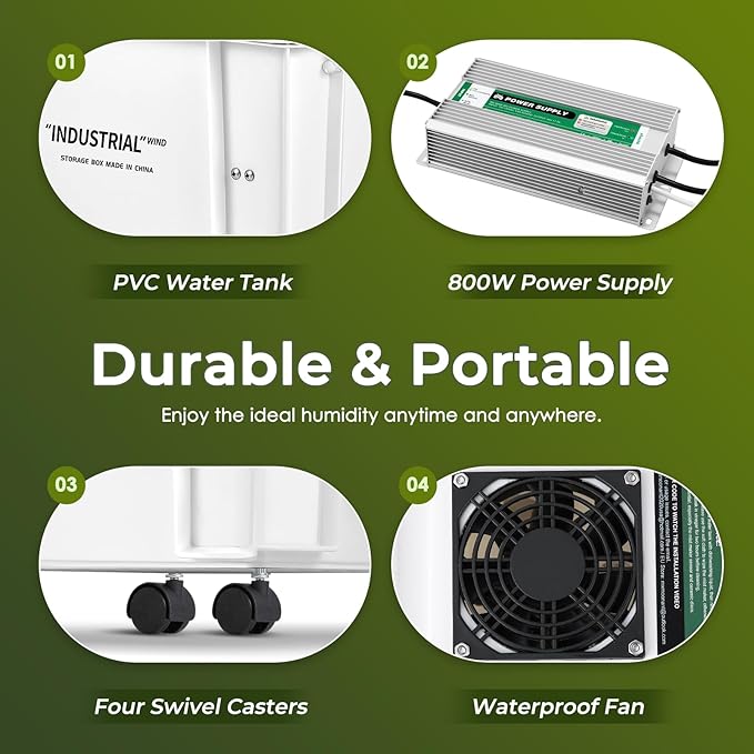 Mxmoonant 20kg/H Ultrasonic Mist Maker DIY Humidifier Kit, Adjustable Mist Volume | Automatic Water Filling | Humidity Controller Cool Mist Humidifier for Mushroom Growing, Greenhouses 110V - Image 7