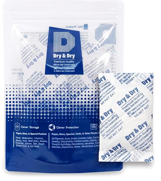 Dry & Dry 30 Gram [20 Packets] Silica Gel Packets Desiccants, Silica Packets - Rechargeable Silica Gel Packs, Silica Gel Packets, Desiccants Packets, Silica Gel by DryDry