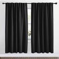 NICETOWN Halloween Black Out Panels for Bedroom - (Black Color) W70 x L72, 1 Pair, Curtains for Sliding Glass Door, Soundproofing Room Darkening Blackout Curtains for Bedroom/Doorway Living Cabin by NICETOWN