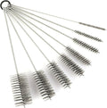 12 Inch Pipe Cleaning Brush Set with Stainless Steel Bristles, Tube Bottle Brush Kit, 8 Sizes for Auto Parts, Bottles, Guns, Tubes, Etc. by WMXXBRU