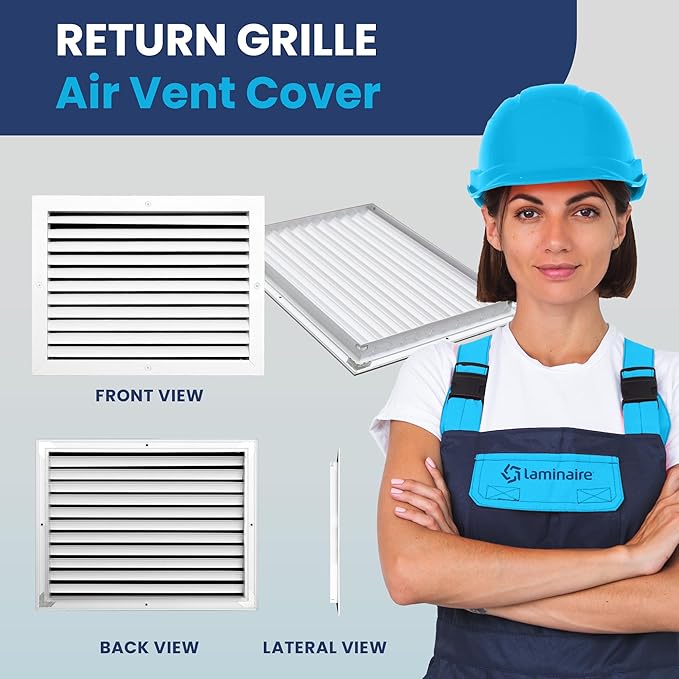 16x12 Inch (Duct Opening) Air Return Vent Cover Decorative – Premium Aluminum AC Vent Cover for Ceiling & Wall, Rustproof Grille, Ideal for Home HVAC Grille, Durable & Easy to Install by ACLAMINAIRE - Image 2