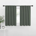 NICETOWN Bedroom Curtains Blackout Draperies - All Season Thermal Insulated Solid Rod Pocket Top Blackout Curtains/Drapes for Kid's Room (Dark Mallard, 1 Pair, 34 x 36 Inch) by NICETOWN