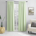 DONREN Light Green Blackout Curtains 96 inch Length for Livingroom, Rod Pocket Thermal Insulated Energy Efficiency Window Draperies (2 Panels, 52 inch Wide by 96 inch Long) by DONREN
