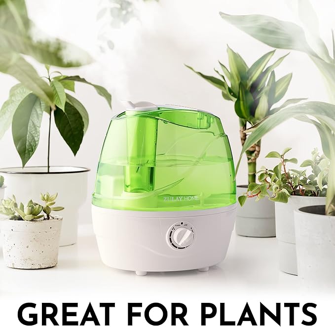 Zulay Home Cool Mist Humidifiers For Bedroom (2.2L Water Tank) - Quiet Ultrasonic Humidifiers For Large Room with Auto Shutoff Feature - Air Humidifier For Plants, Nursery, Kids Room (Green) - Image 9