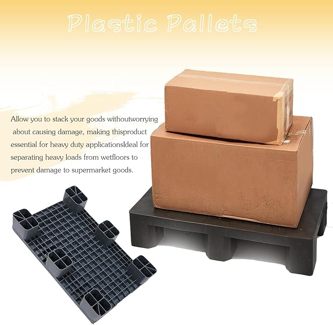 Waterproof Grid Ventilation Floor Pallet Small Warehouse Moisture Barrier Plastic Pallets Moisture Resistant for Logistics and Warehousing, Transportation Facilities(Red-1 Set,19.7x15.7x4.7in) - Image 4