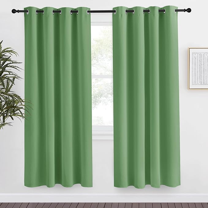 NICETOWN Blackout Curtain 78 inch Long, W55 x L78, 1 Panel, Forset Green, Thermal Insulated Window Treatment with Grommet Room Darkening Thermal Insulated Panel for Bedroom/Living Room by NICETOWN