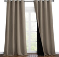 NICETOWN 100% Blackout Blinds, Set of 2, 52 inches x 102 inches, Laundry Room Decor Window Treatment Curtains for Large Patio Sliding Door, Thermal Insulated Taupe Curtains for Bedroom by NICETOWN