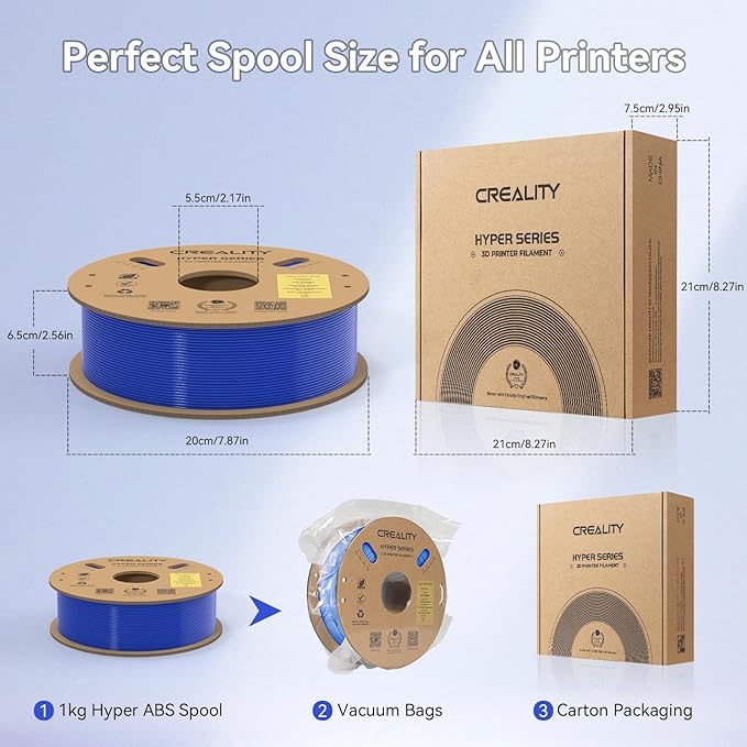Official Creality Hyper PETG Filament, High Speed 600mm/s 3D Printer Filament PETG, 1kg(2.2lbs)/Spool 1.75mm, Dimensional Accuracy ± 0.05 mm (Blue) - Image 7