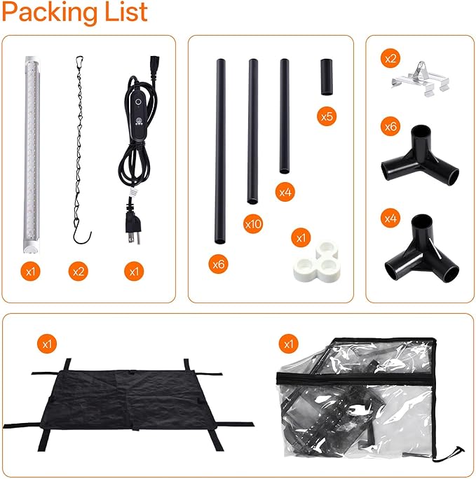 Bstrip Indoor Greenhouse with Grow Light, Mini EVA Tent with PE Base Mat, Ventilation Windows & Zippered Door, 18W Tabletop Greenhouse Light for Seed Starting with Timer, 23.8" x 15.7" x 20.5" - Image 9