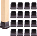 Ezprotekt 24 Pcs Square Chair Leg Floor Protectors with Felt, Silicone Felt F for Hardwood Floor, Dining Table Leg Caps Covers No Scratches (L Fit: 1" - 1.4", Dark Brown) by VisittheEzprotekt