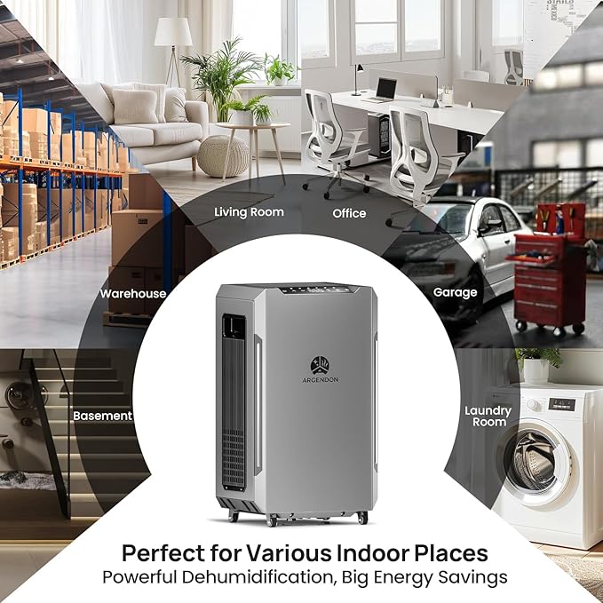 ARGENDON 120 PPD Dehumidifier for Basement, Commercial Dehumidifier with Pump and Drain Hose - High-Capacity Moisture and Humidity Control for Homes, Industrial Use, and Large Space, Sandidry Pro 55C - Image 9