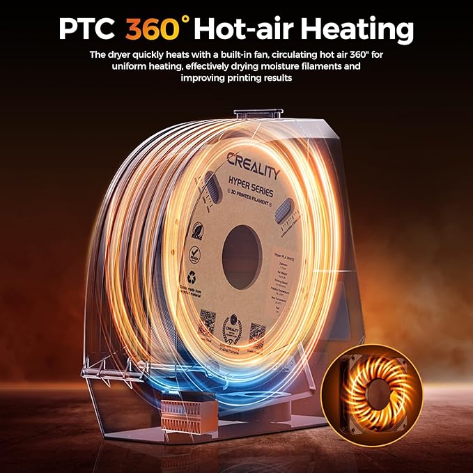 Creality Filament Dryer, Space Pi Filament Storage Box -Double 360° Heating with 110W PTC Heater LCD Touch Screen One-Key Set 3D Printer Filament, Dehydrator 1.75/2.85/3mm Support PLA PETG ABS TPU - Image 2