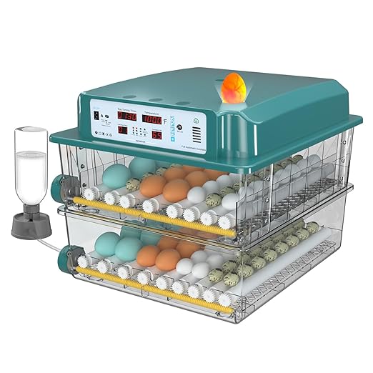 Incubators for Hatching Eggs 120, Chicken Egg Incubator with Automatic Egg Turning and Humidity Display, Temperature Control with 5 Automatic Incubation Modes, Incubation Day Counter by Chalixion