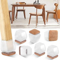 16PCS Square Silicone Chair Leg Floor Protectors for Hardwood Floors, Felt Furniture Pads Covers Table Chair Leg Caps, Large Chair Sliders for Wood Floors, Anti-Scratches&Noise(Clear, Fit:1.1"-1.4") by GAGUIUP
