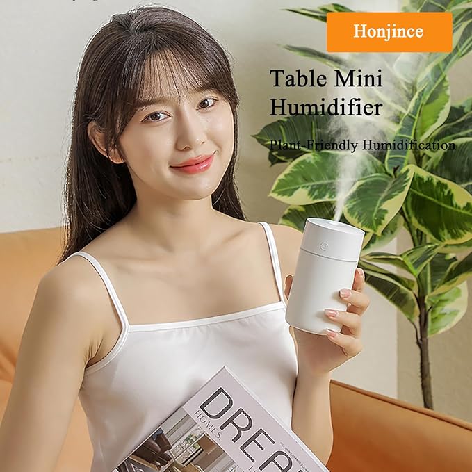Humidifier, Humidifiers for Bedroom with Colorful Atmosphere Lights,2 Mist Modes Quiet, Easy to Clean, Small Portable for Plants, Baby, Car, Travel and Office(White) - Image 6