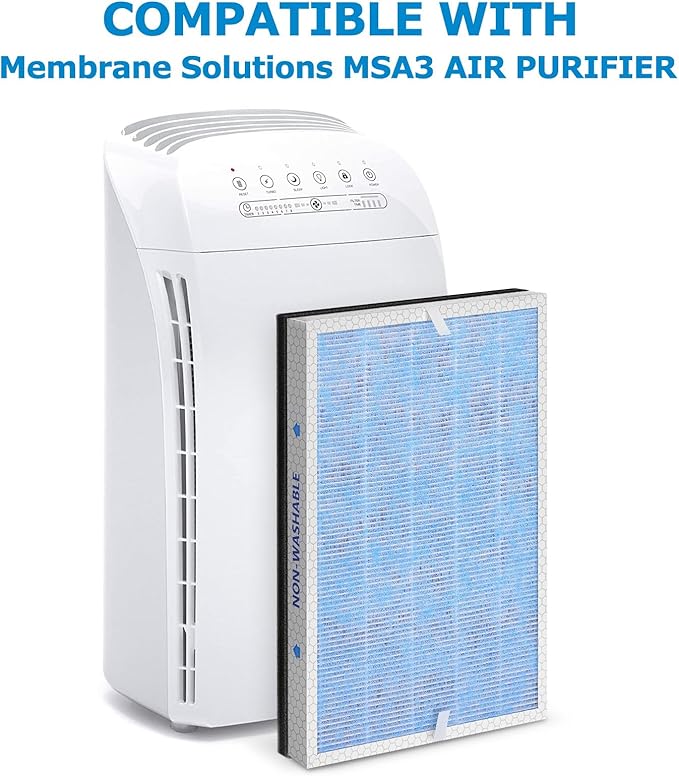 MSA3 Replacement Filter, Compatible with Membrane Solutions MSA3/MSA3S Air Purifier,【Upgraded】3-in-1 Filter, 2-Pack - Standard Version - Image 2