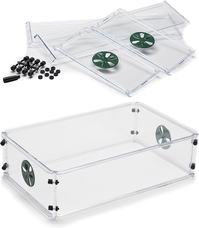 EarlyGrow Medium Seed and Herb Domed Propagator with Vented Side Height Extension and Security Clip Set,Green - Image 7