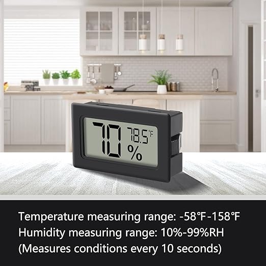 6 Pack Mini Hygrometer Indoor Humidity Meter Hygrometer Thermometers ，Humidity Meters Gauge Hygrometer Mini Digital Thermometer Hygrometer with Fahrenheit (℉) for Humidors, Greenhouse, Garden, Cellar - Image 5