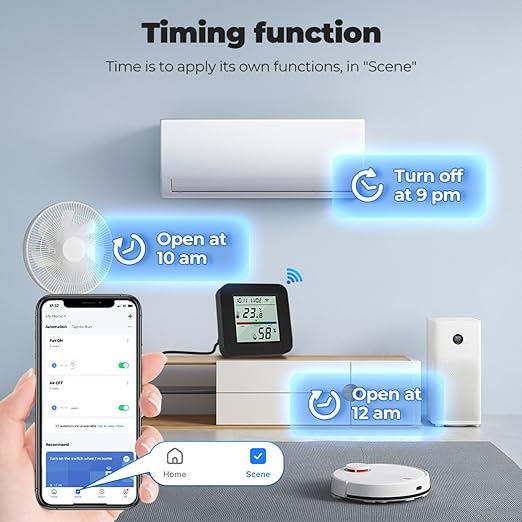 WiFi Smart IR Remote Control, 3-in-1 Smart AC Controller with Temperature Humidity Sensor n Display, Intelligent Control of T&H for Home Greenhouse Pet Garage, Compatible with Alexa (C1) - Image 7