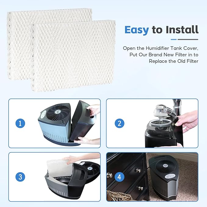 4-Pack MD1-0002 MD1-0001 Replacement Wick/Filters Compatible with Vornado MD10002 MD10001 EVAP1 EVAP3 Model 30/40/50 HU1-0021 Holmes HM250/HM405/HM406/HM725 - Image 6