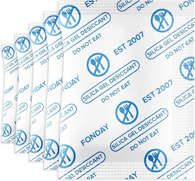 2g x 2500 Packs Fonday Food Grade Silica Gel Desiccants Packs Moisture Absorbers Dehumidifier for Food Storage, Electronics, 3D Filament & Safes by Fonday