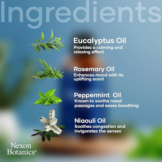 Breathe Essential Oil Blend 60 ml - Breath Sinus Relief with Menthol Oils - for Humidifiers, Diffusers, and Aromatherapy - Nexon Botanics - Image 3