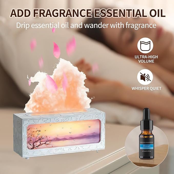 Fireplace Flame Essential Oil Diffuser - 7 Color LED Ultrasonic Aromatherapy Humidifier, 250ml, with Timer, Suitable for Home, Bedroom, Office, Yoga (C08W) - Image 6