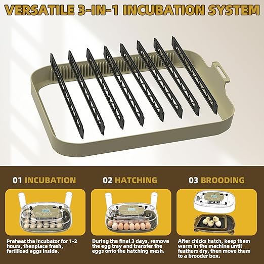 24 Incubators for Hatching Eggs, Egg Incubator with Humidity Control & Digital Temperature, Automatic Egg Turner, Hatch Day, Auto Water Refill, 360°Viewing for Chicken, Duck, Quail, Duck, Goose - Image 7