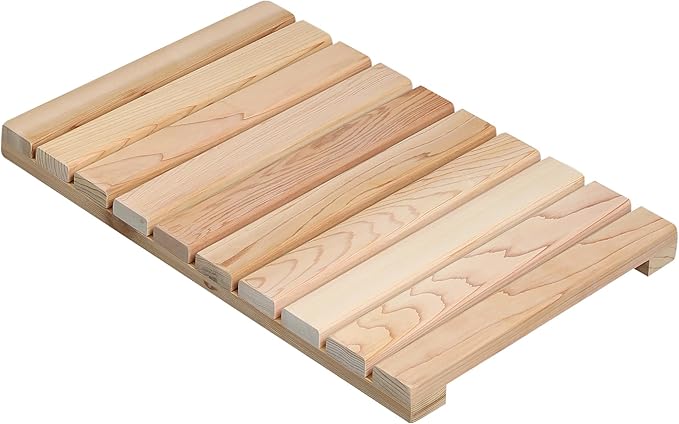 bingaai Cedar Wood Shower Mat, Cedar Wooden Bath Mats, Small Wood Bath Mat 20 x 13 in, Shower Stall Mat Non-Slip for Bathroom Bathtub Spa Sauna Garden Home, Wooden Floor Mat for Indoor and Outdoor by WhenStyleMeetsPracticality