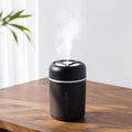Portable Mini Humidifier, 300ml USB Cool Mist Small Humidifier with Colorful Lights. Perfect for Bedroom, Office, Plants, travel & Car (Black) by Riecin