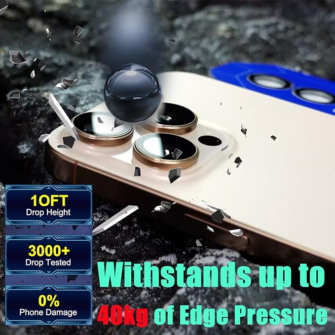 2 Pack Camera Lens Protector for iPhone 17 Pro Max/17 Pro 2025,9H Tempered Glass Scratch Resistant Metal Ring Camera Cover,Case Friendly Camera Screen Protector Accessories,Transparent - Image 4