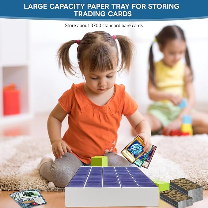 6 Pack Card Storage Box, 3700 Count Trading Card Storage Box White Sports Storage Card Box Organizer Sorting Tray Cards Sleeve Cases Box for Storing Protecting and Organizing Soccer Cards - Image 5