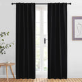 NICETOWN Halloween Black Out Curtain Panels for Bedroom - (Black Color) W34 x L84, 1 Pair, Thermal Insulated Blackout Draperies Window Treatment for Hall Room by NICETOWN