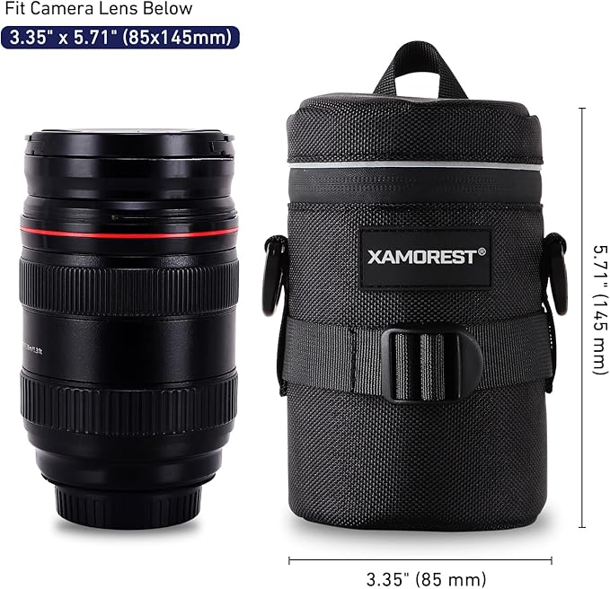 Camera Lens Case Lens Bag Compatible (3.15" x 5.71"(Nylon, Black)) - Image 5