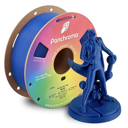 Panchroma PLA Blue 3D Printer Filament, 1.75mm, 1kg Spool, Easy to Print, High Speed Printing, Tangle Free, AMS Compatible, Perfect for Toys, Decor, Miniatures, Models & Cosplay by Polymaker