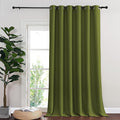 NICETOWN Blackout Sliding Glass Door Curtains, Room Darkening Thermal Insulated Curtains for Living Room Bedroom, Extra Wide Window Drapes, 1 Panel, W80 x L118, Olive Green by NICETOWN