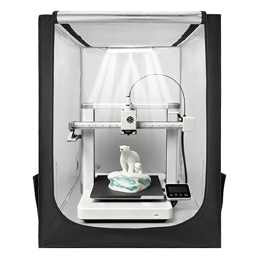 VEVOR 3D Printer Enclosure, Dustproof Waterproof Large Oxford Cloth 3D Printer Tent, Constant Temperature Protective Case with LED Lighting, Compatible with Creality/ELEGOO/Anycubic Popular Models by VEVOR